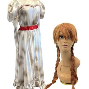 Officially Licensed Annabelle Costume Size M 8-10 Premium Wig Halloween Cosplay